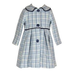 NWT! The Yellow Lamb Britton Coat Blue Jacquard Size 8